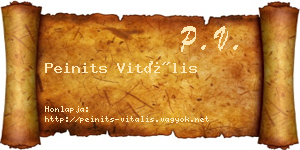 Peinits Vitális névjegykártya